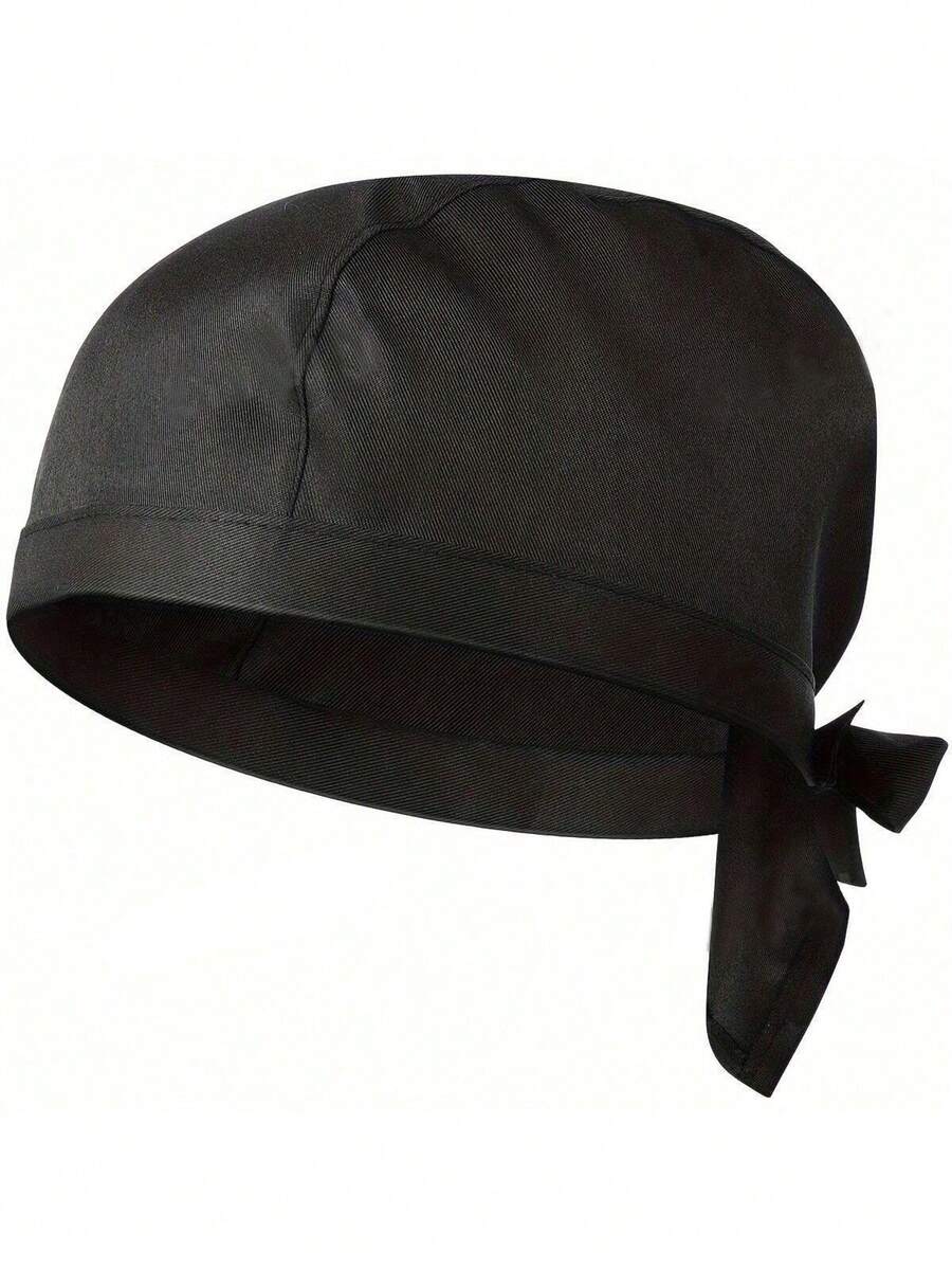 Black Chef Hat With Adjustable Drawstring - Breathable, Washable, Suitable For Chefs, Waiters And Grill Masters - Black - View 1