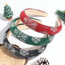 Red Headband Merry Christmas Headband Holiday Hair Hoop Christmas Christmas Bell Hairband Women Headbands Green Silver Hair Accessories - Multicolor - View 4