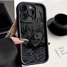Fundas para iPhone 17,16, 15, 14, 13, 12, 11 Pro Max Mini XR XS X 7 8 Plus -  Anime Temática Antigolpes y Suave TPU con Diseño de Miedo Caliente - Negro - Ver 1