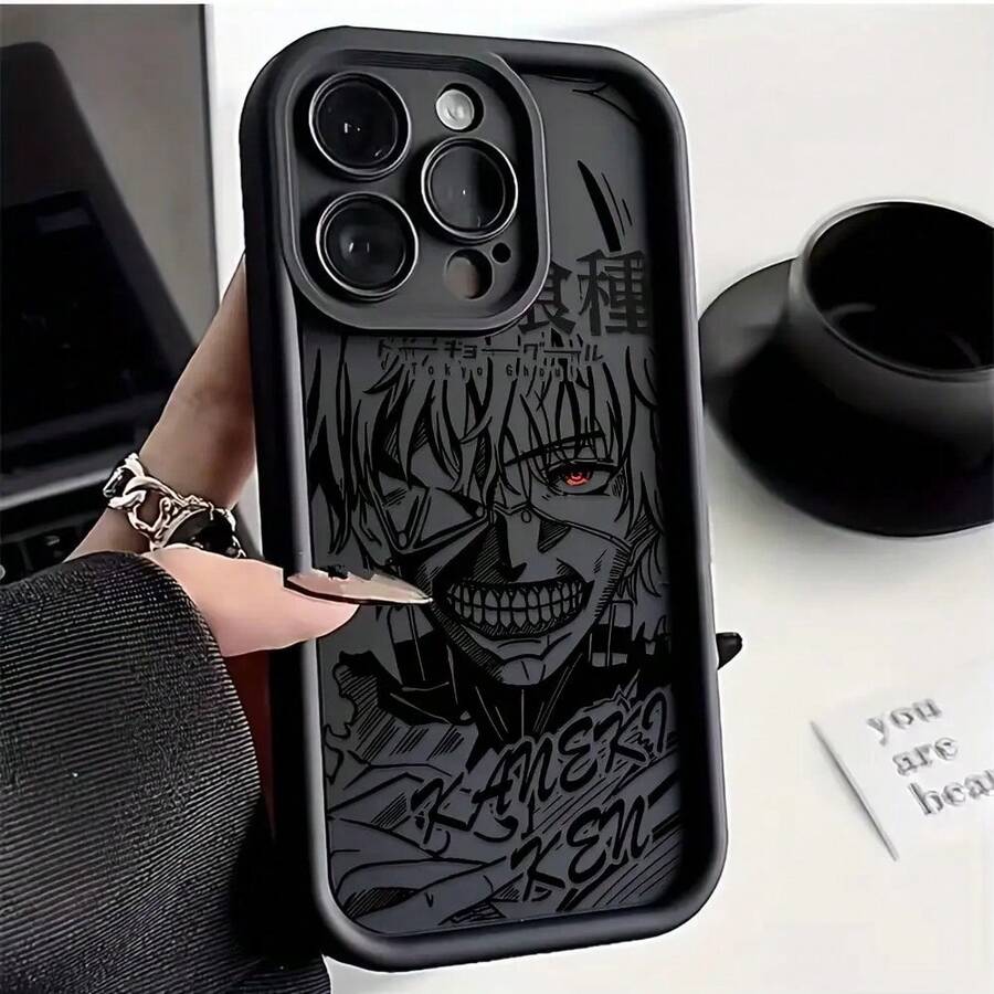 Fundas para iPhone 17,16, 15, 14, 13, 12, 11 Pro Max Mini XR XS X 7 8 Plus -  Anime Temática Antigolpes y Suave TPU con Diseño de Miedo Caliente - Negro - Ver 1