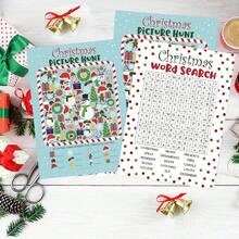 10Pcs Christmas Word Search, Fun Christmas Game, Printable Christmas Game, Christmas Family Game, Christmas Game Christmas Worksheet - Multicolor - View 9