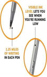 BIC Round Stic Xtra Life Black Ballpoint Pens, Medium Point (10mm), 12-Count Pack Of Bulk Pens, Flexible Round Barrel For Writing Comfort, No 1 Selling Ballpoint Pens