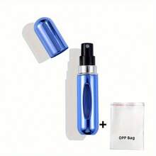 Perfume Refill Bottle Portable Mini Refillable Spray Can, Empty Cosmetic Container Travel 0.17oz + 1 OPP Bag, Mini Refillable Perfume Bottle, Bottom Filled Travel Perfume Spray Bottle, Vintage Perfume Spray Bottle, Glass Perfume Bottle, Portable Fragrance Container, Portable Scent, Fashion Perfume Bottle, Compact Sprayer, High Quality Sprayer, Leakproof Spray Head, Perfume Dispenser, Frequent Traveler, Perfume Lovers - Bright Blue - View 2