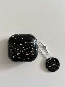 Minimalist Star & Angel Wing Wireless Bluetooth Earphone Protective Case - Black - View 9