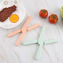 1pcs Silicone X-Shaped Folding Placemat Kitchen Creative Insulation Pad Thickened Silicone Pot Mat Coaster Anti-Scalding High Temperature Resistant Non-Slip