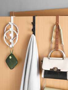 1pc Over-The-Door Hanger, Clothes Hanging Rack, Plastic Home Storage & Organization, Hanging Hook, Bag Holder