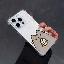 Shockproof Transparent Soft Back 16 15 14 13 12 11 Pro X XR XS 8 Plus, With Funny Pusheens Pattern Phone