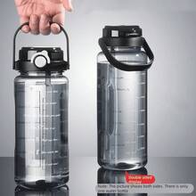64 Oz Large-Capacity Portable Water Bottle, With Scale Markings, Without Bisphenol A, Transparent Leak-Proof Design, Shock-Resistant And Heat-Resistant, Suitable For Travel, Fitness Exercises And Outdoor Fishing.