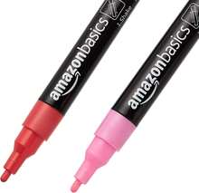 Basics Marcadores de Tiza de Punta Reversible Bala\/Cincel, Punta Fina, Paquete de 8, Colores Brillantes - Colores brillantes - Ver 3