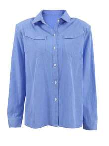 Women's ELVA Casual Striped Print Button-Up Shirt, Loose Fit