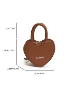 Children's Cross-Body Shoulder Bag, Heart-Shaped Earphone Bag, Fashion Bag, Mini Coin Purse, One-Piece