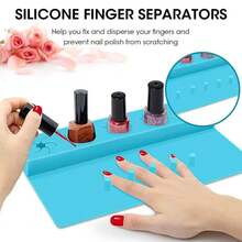 5-Flaschen Nagellackhalter, Silikon Material mit Fingerführung und Kippschutz-Design, rutschfester Boden, geruchlos - perfektes Geschenk für Frauen, Maniküre-Profis, Anfänger (3 Farben), Maniküre-Zubehör, hochwertiges Material
