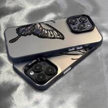 携帯電話ケース - ブラックバタフライ携帯電話ケース、16 Promax/15/14/13/12/11対応、厚みのある耐衝撃設計、指紋防止。この耐久性のある耐衝撃性携帯電話ケースは、スタイリッシュなPC素材で作られています。 UBTU - 半透明シルバー - チェックする 1