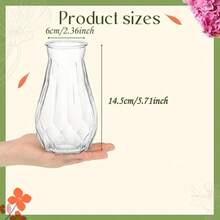 1/2/5/10pcs Plastic Striped Vase, Clear Glass Flower Vase, Floral Arrangement Craft Suitable For Various Bouquets And Decorative Display, Applicable For Holiday And Home Decor, Suitable For Table Decoration, Wedding, Family Dinner Vase Decor - White - View 5