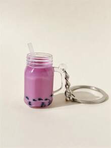 1pc Creative Faux Pearl Bubble Tea Keychain, Cute Personalized Keyring Bag Charm, Party Small Gift Halloween Accessories Teachers Day Bag Accessories Lanyards With Id Holder Car Accessories Bag Charms Car Accessories Friend Sister Gift Ideas - Coffee Brown - View 10