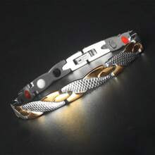 1pc Copper-Tone Magnetic Bracelet For Women, Embedded Gemstone Vintage Style Bracelet With Strong Magnet, Suitable For Daily Wear Or Gatherings, Beautiful Gift For Family, Sisters Or Lover At Christmas - Magnetic Copper Women's - View 9