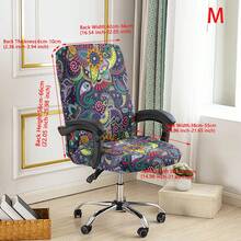 1PC Stretch Printed Computer Office Chair Covers, Soft Desk Rotating Chair Slipcovers, Removable Washable Anti-Dust Spandex Chair Protector Cover With Zipper For Office Home Decor - Multicolor - View 19