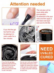 TWOING 2 Bottles Solid Nail Glue Gel Set, Extra Large Capacity Strong Adhesive For Press-On Nails, False Nail Tips & Rhinestones, UV Light Cured Multi-Use 3D Sculpting Gel For DIY Nail Art - 無色 - 查看 8