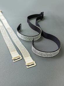 1/2 Cặp Áo ngực có dây đeo vai có thể tháo rời đính đá Rhinestone nhiều màu lấp lánh, quyến rũ dành cho nữ - Nhiều màu - Xem 6