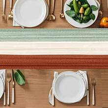 3pcs Cheese Cloth Table Runner, Runner Gauze Boho Wedding Decor Romantic Table Cloth, Suitable For Wedding, Birthday Party (35 Inches X 118 Inches), Mixed Colors - Color Mixing - View 3