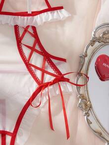 Two-Piece Female Nurse Cosplay Outfit, Including Nurse Headdress, Crotchless, See-Through Backless Bodysuit, Sexy Bodysuit And Sexy Lingerie Set.