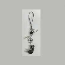 Handmade Satosugu Beaded Mobile Charm Y2K Keychain Anime Cute Fish Wings Stars Key Chains Gift For Girlfriend - K-Fish-đen - Xem 2