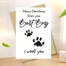 1pc Funny 'Goodest Girl' Christmas Card - Dog Paw Prints & 'I Paw You' Message, Whimsical Holiday Card For Dog Lovers (Comes With Envelope) - Perfect For Christmas, Thanksgiving, Halloween - Ideal For Anyone (With Envelope + Greeting Card)" (11cm X 16cm) Christmas Gift Card" A Gift Suitable For Everyone A Card Suitable For Giving To Colleagues