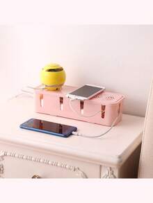 1 Stück Kabel Aufbewahrungsbox mit Deckel, Kabel Organizer mit hoher Kapazität, platzsparende Desktop Steckdosen Kabel Management Box zum Verstecken von Stromauslässen, für den täglichen Gebrauch, geeignet für Büro, Wohnzimmer, Zuhause Aufbewahrung und Organisation