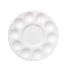 5/10/15PCS Paint Tray Palettes White Circular Plastic Paint Trays For Students To Draw In School Projects Or Art Classes, Return To School, School Supplies, Household Items - White - View 6