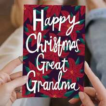1pc, "Happy Christmas Great Grandma" Christmas Card, Festive Holiday Greeting, Perfect Gift For Family And Friends, Christmas Card For Anyone, Home & Office Stationery