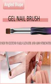 GEMSANVA Nail Art Clean Up Brushes,3PCS Nail Brush For Cleaning Polish Mistakes On The Cuticles,Flat_Oval_Fine Angled Gel Nail Brushes For Nail Art Design Painting And DIY Tools (BLACK PURPLE) - MàuA - Xem 4