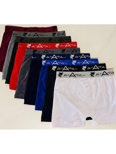 KIT 10 CUECAS BOXER ADULTO MASCULINA 10 CUECA BOX ADULTO MICROFIBRA VARIADA ALCATEIA