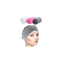 SINLAND Spa Headband For Women 3 Counts Adjustable Makeup Hair Band With Magic Tape,Head Wrap For Face Care, Makeup And Sports - 多彩*3 - 查看 1