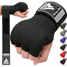 Gel Boxing Hand Wraps Inner Gloves Men Women, Quick 100cm Long Wrist Straps, Elasticated Padded Fist Under Mitts, Muay Thai Kickboxing Martial Arts Punching Training Bandages