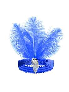 D EXCEED 1/5 Pcs 1920s Women's Artificial Feather Flapper Headband – For Roaring 1920s Themed Parties, Gatsby Galas, 1920s Themed Masquerade Balls, Costume Parties - Multicolor - View 19