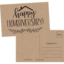 UGCO Hadley Designs 25 Kraft Happy Home Anniversary Realtor Cards, Blank Greeting House Postcards, Bulk Real Estate Thank You Notes, Welcome Home Realtor Gifts Stationery, New Realtor Gifts Clients - 1 - 查看 4