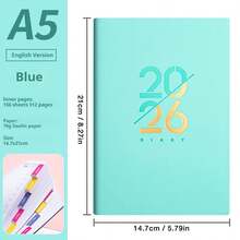 2025-2026 New Year's Eve English A5 Starry Sky Planner, 204 Sheets / 408 Pages, Including Annual, Monthly, Weekly, And Daily Plans, With A Built-In Pen Holder, Bookmark, Inner Pocket, School Return Student Stationery, Business And Office Notebook - A5 - View 21