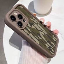 Adecuado para iPhone 16 15 14 13 12 11 XS XR X7 8 Mini Plus Pro SE Funda de Teléfono con Patrón de Camuflaje, Hecha de Material TPU, Funda Protectora a Prueba de Golpes, Color Café Simple, Adecuada para Hombres y Mujeres - Colores mixtos - Ver 3