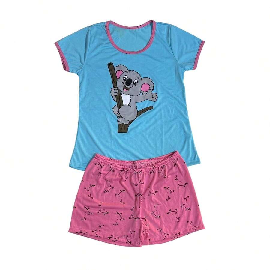 Women's Half Sleeve Baby Doll / Women's Baby Doll / Nightwear - 天藍色 - 查看 1