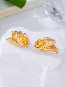 1 Đôi bông tai mũ cao bồi miền Tây thanh lịch, bông tai thời trang và đa năng dành cho nữ - Hoa tai mũ - Xem 5