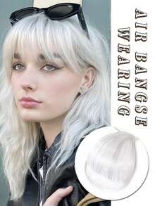 6-Inch Synthetic Hairpin Bangs Brown Invisible Front Bangs Clip Air Bangs Natural Black Wig Girl Bangs - Black - View 18