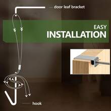 Supporto regolabile per ghirlanda da appendere alla porta d'ingresso - Decorazioni per Ognissanti, Ringraziamento e Natale, Gancio universale in metallo per diverse larghezze di porta, Argento brillante