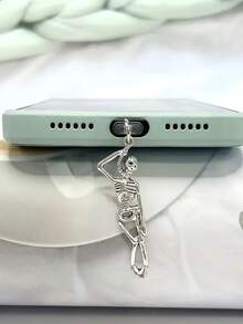 1pc Halloween Funny Skeleton Phone Dust Plug Charm