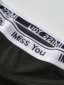 5件大码高弹力休闲舒适运动时尚女士比基尼内裤 - 黑色 - 查看 6