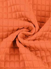 2026 Must-Have For The New Year Plus-Size Solid Color Waffle Hoodie, Casual Pocket Drawstring Long-Sleeved Hooded Sweatshirt, Women's Plus-Size Clothing, Outdoor Sweatshirts, Local Warehouse Direct Delivery, Girls' Fashionable Tops Waffle-Knit Hoodie, Oversized Pullover Hooded Top Fabric Texture: Waffle-Knit Textured Fabric, Soft Warm Knit Material Design Details: Hood With Drawstring, Front Kangaroo Pocket, Ribbed Trim (Cuffs/Hem), Oversized Relaxed Fit Styling Style: Vibrant Casual Style, Daily Street Relaxed Vibe  3D Textured Fabric Layering Effect - 橘色 - 查看 4