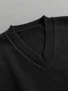 GIGOGOU Autumn Winter Women Knit Casual Sweater Vest Casual Top - Black - View 5