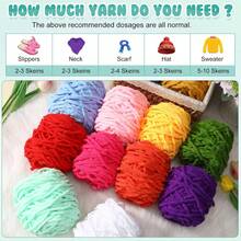 1pc 100g/1pc Chunky Knitting Yarn Set, Single Ply Soft & Skin-Friendly Autumn/Winter Yarn, Suitable For DIY Knitting Scarves, Bags, Slippers, Dolls, Blankets, Cushions - Multicolor - View 5