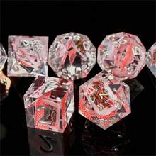 7 Stücke Poker Würfel Set, Harz Würfel Set geeignet für Rollenspiele, Würfel Set mit Spielkarten, kreative Würfel