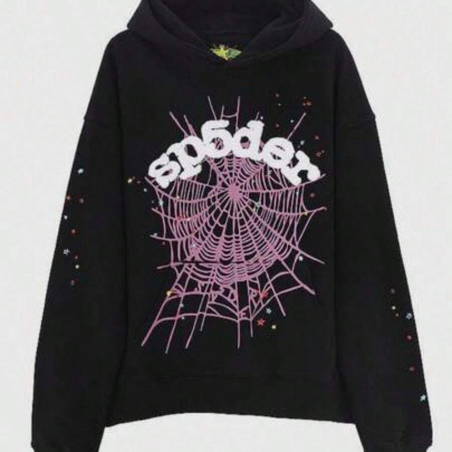 SHEIKH HARIS MUNIRA SP5DER Printed Loose Men's Hoodie - màu đen - Xem 1
