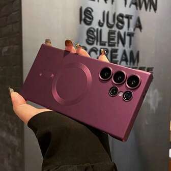 豪华 磁性保护壳适用于 Galaxy S24 S25 S22 S23 Ultra Plus S20 S21 FE Note 20 柔软 TPU 保护套防水防震防摔防刮